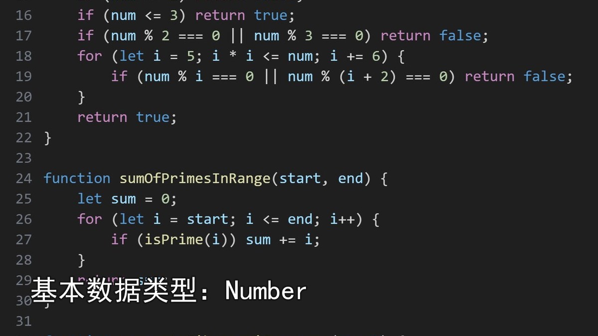 基本数据类型：Number