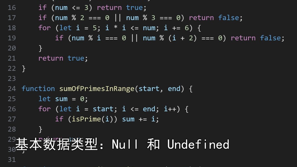 基本数据类型：Null 和 Undefined